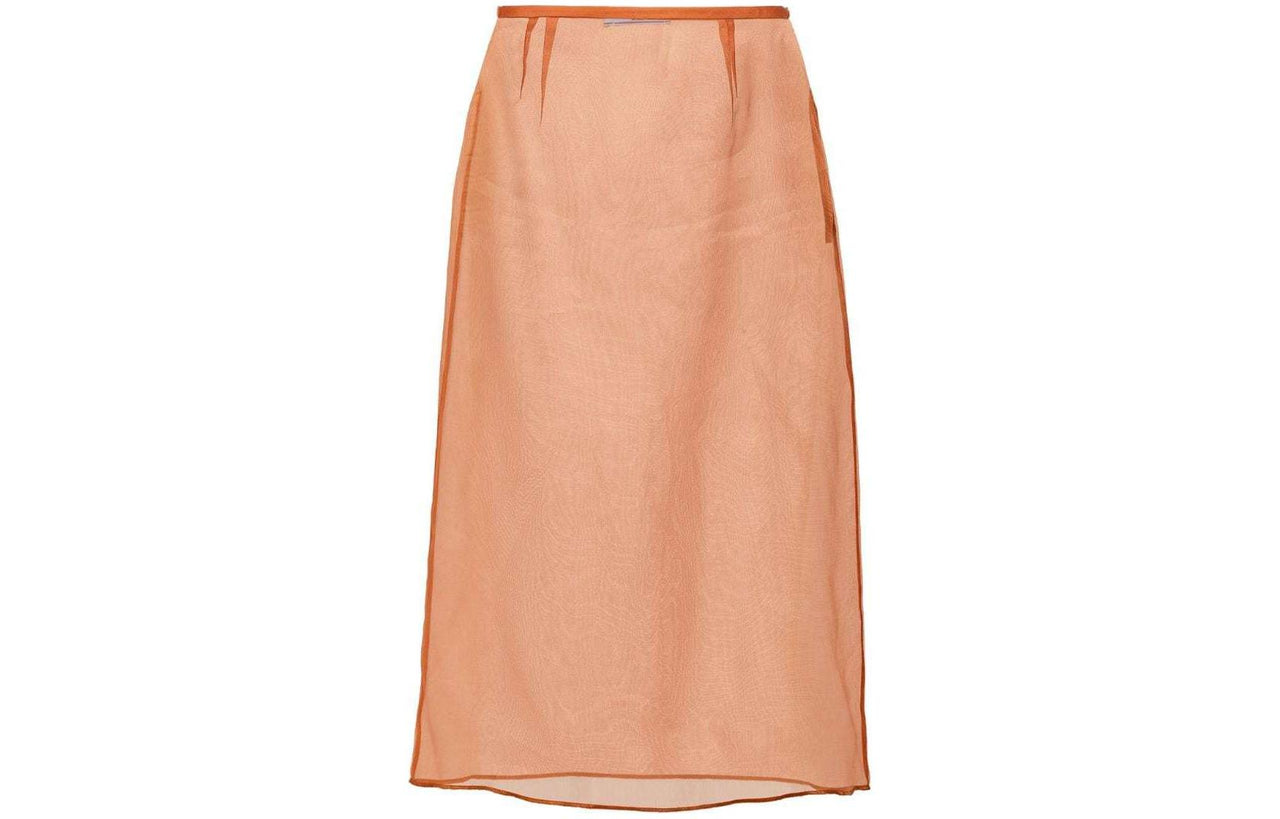 PRADA Double Layer Semi-Sheer Midi Skirt