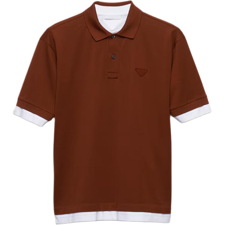 PRADA Cotton Polo Shirt Polo Shirt Men's Brown