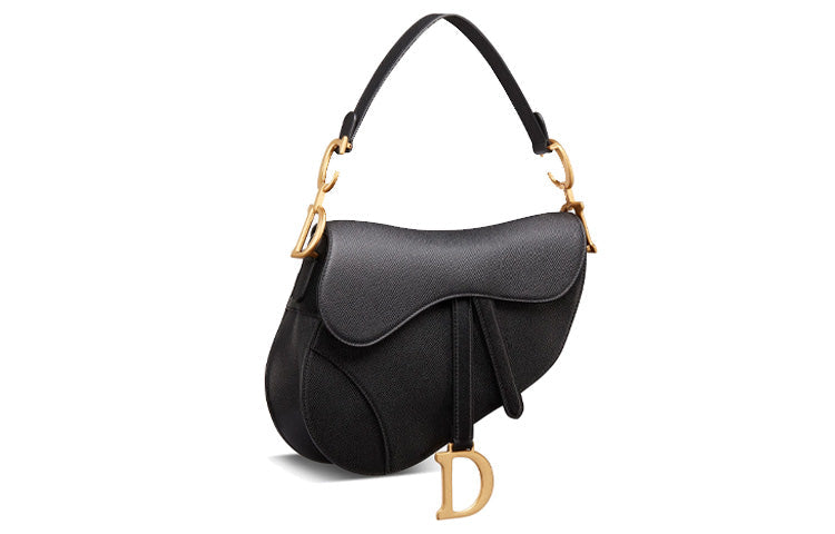 DIOR Saddle Cow Leather Saddle Bag, One Shoulder Handbag Regular Women's Black