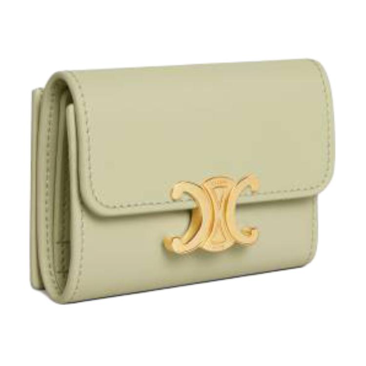 CELINE Calfskin Wallet Women's Green