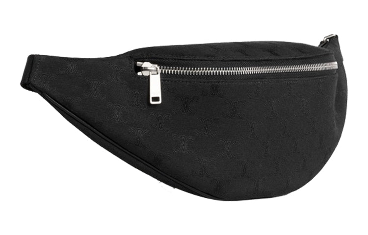CELINE Belt Jacquard And Cow Leather Messenger Bag Fanny Pack Regular Men's Black