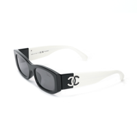CHANEL Irregular Shape Sunglasses Unisex Black