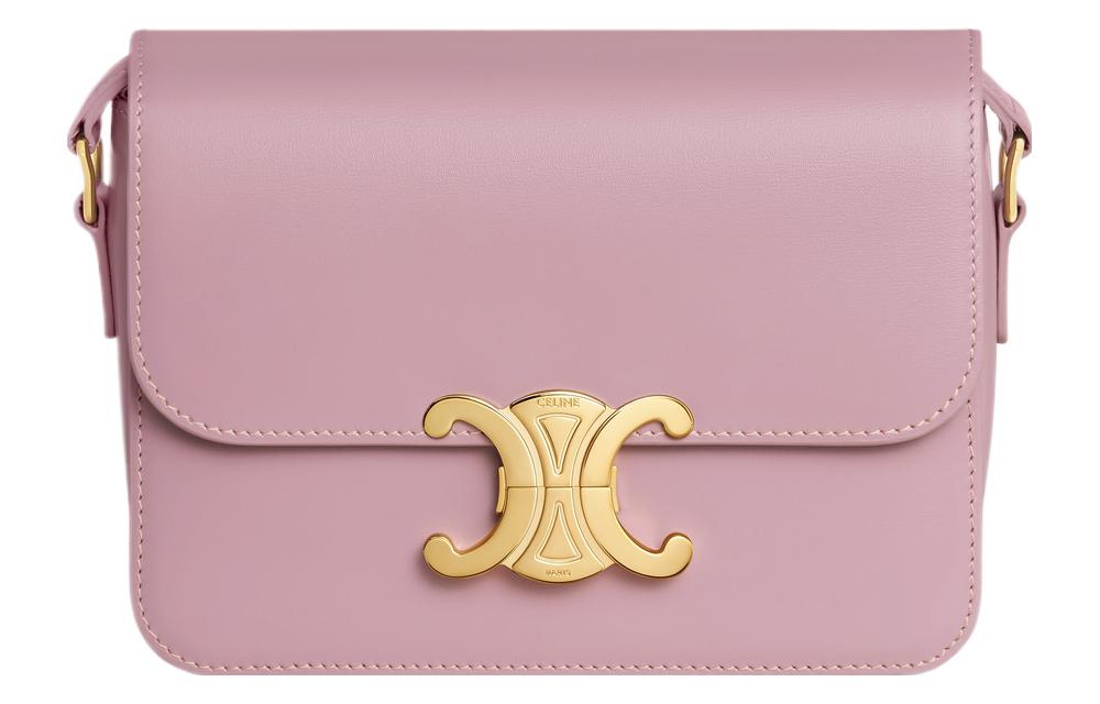 CELINE Calfskin Crossbody Bag Shoulder Bag Women's Petal Color