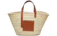 LOEWE Palm Leaf With Cow Leather One Shoulder Handbag Tubas Women's Natural & Tan