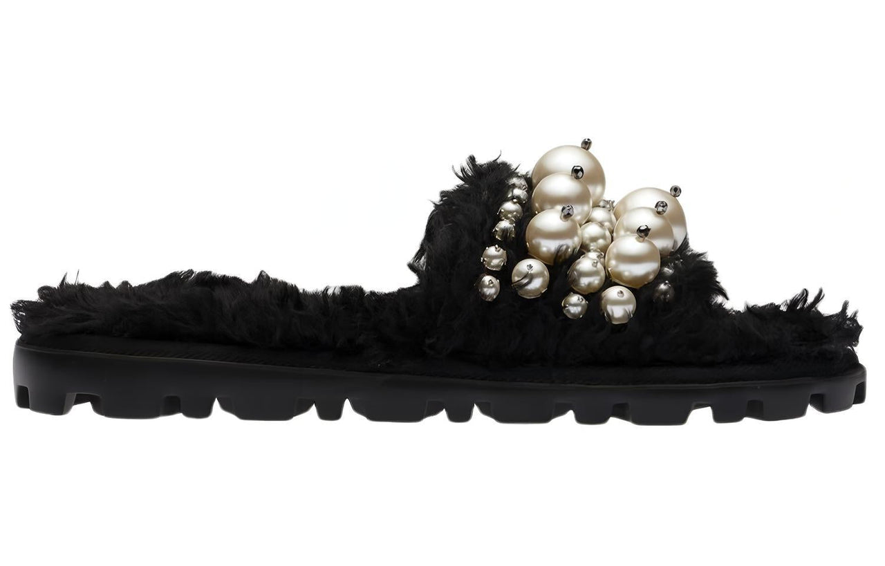 MIU MIU EVA Quiet Slide Slippers Women's Black
