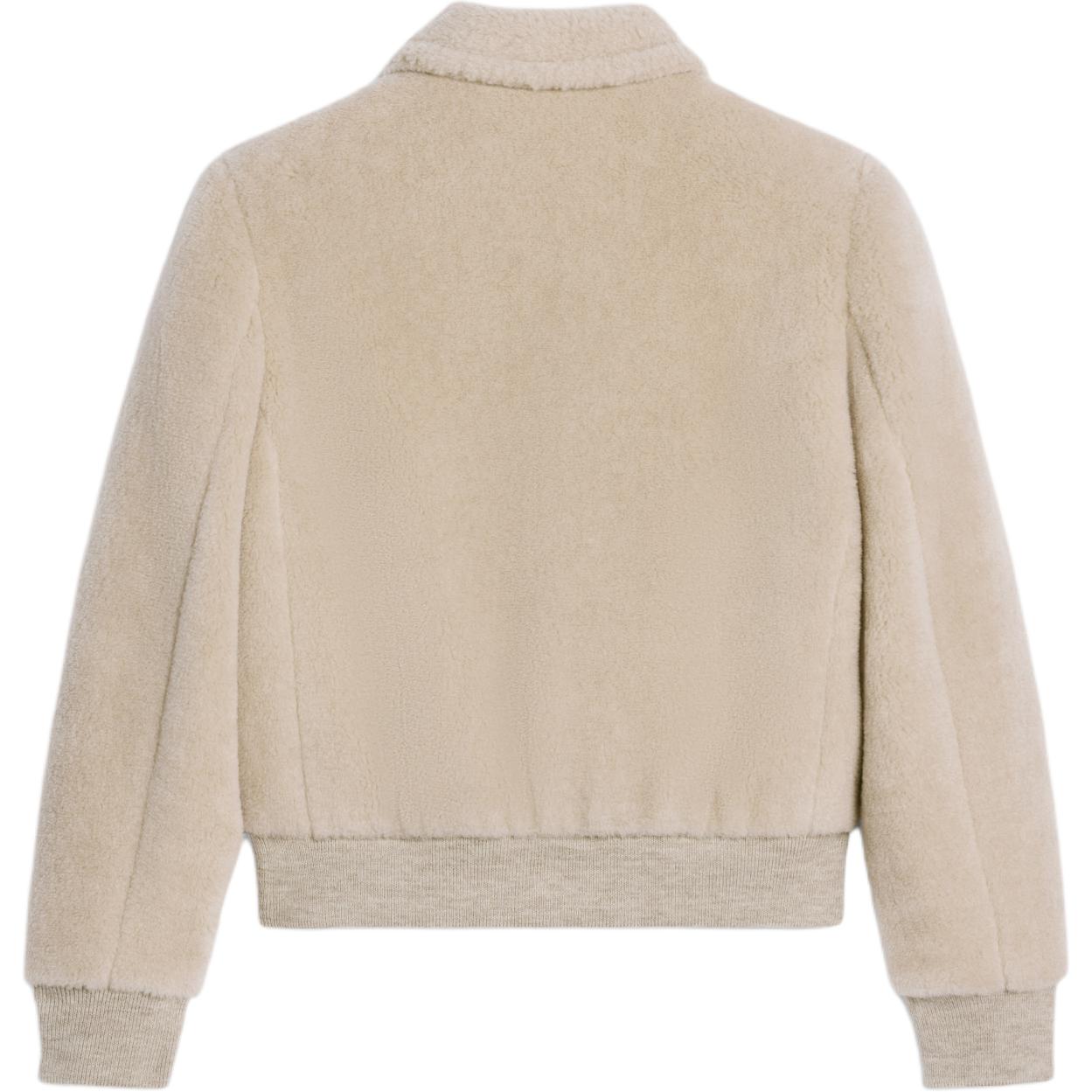 CELINE FW24 Velvet-feel Coat Women's Natural Color