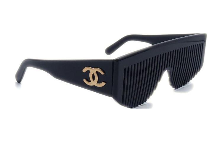 CHANEL 1990 2000s Hair Comb Oversize frame Sunglasses