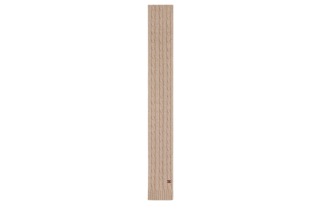 CELINE Cable knit Triomphe Scarf In Cashmere