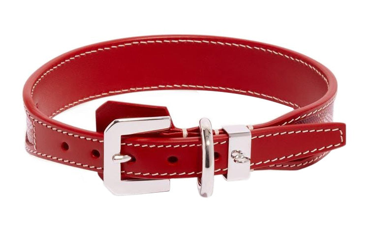 GOYARD Goyardine Canvas With Clamecy Cow Leather Dog's Teeth Collar Bag Accessory Unisex Red