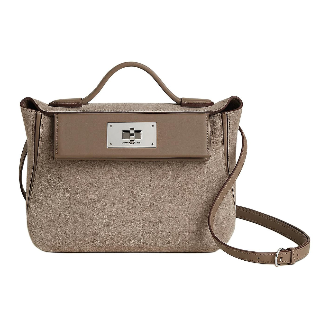 HERMES 24/24 Grizzly With Swift Calfskin Shoulder Bag Crossbody Bag Handbag Women's Taupe