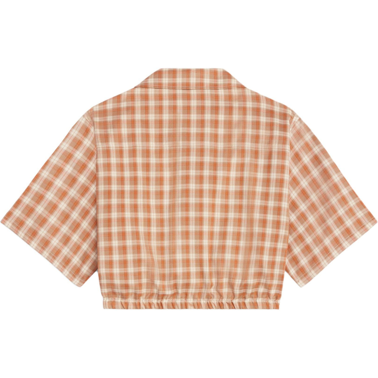 CELINE Checked Button Up Cropped Shirt