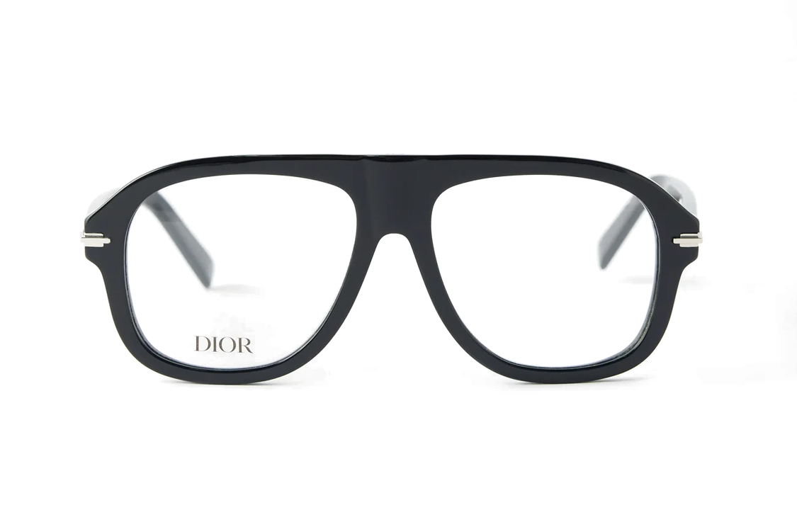 DIOR Acetate Irregular Shape Eyeglass Frames Men's Black
