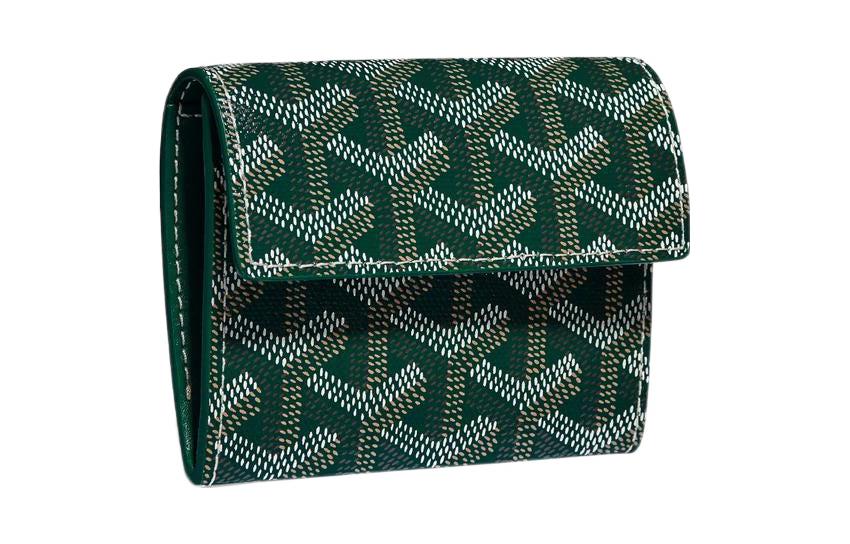 GOYARD MARIGNY Canvas With Calfskin Coin Purse Women's Green