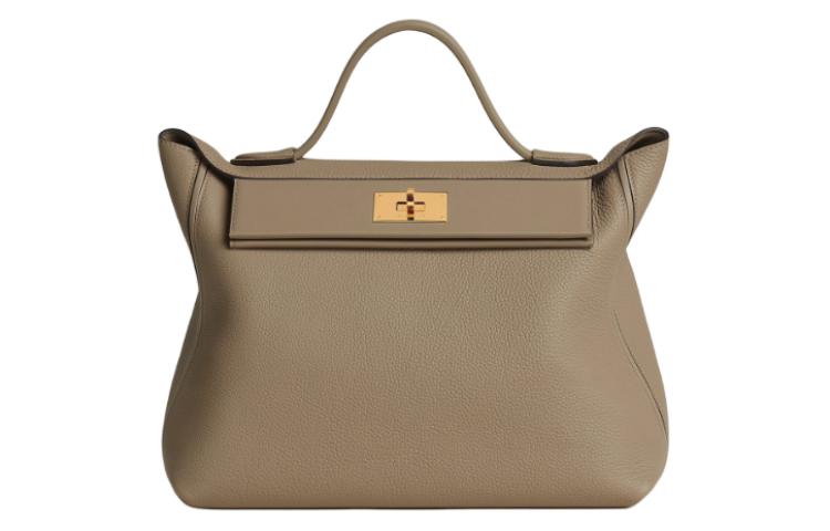 HERMES 24/24 Togo Calfskin With Swift Calfskin Shoulder Bag Crossbody Bag Handbag Women's Tan