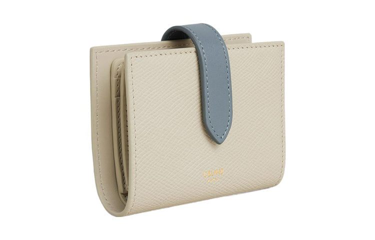 CELINE Calfskin Wallet Small Size Women's Ecru