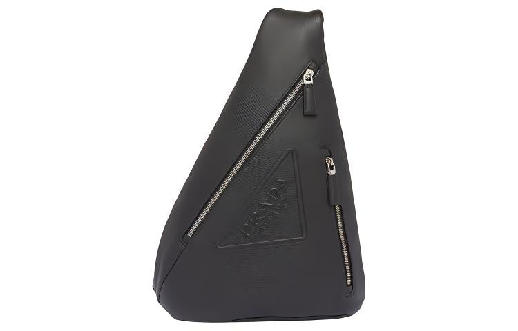 PRADA Cross Leather Crossbody Bag, Shoulder Bag Men's Black