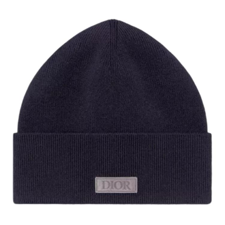 DIOR Cashmere Beanies Unisex Navy