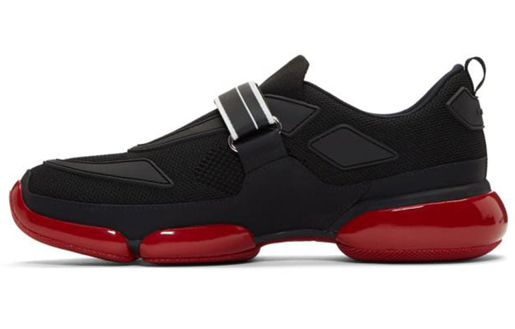 PRADA Cushioning Anti-Slip And Wear-Resistant Low-Top Casual Shoes For Everyday Life Men's Black Red