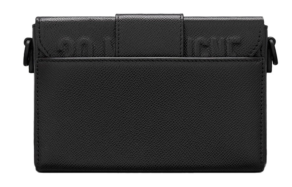 DIOR 30 Montaigne Collection Cow Leather Small Square Box Handbag Crossbody Bag Shoulder Bag Women's Black