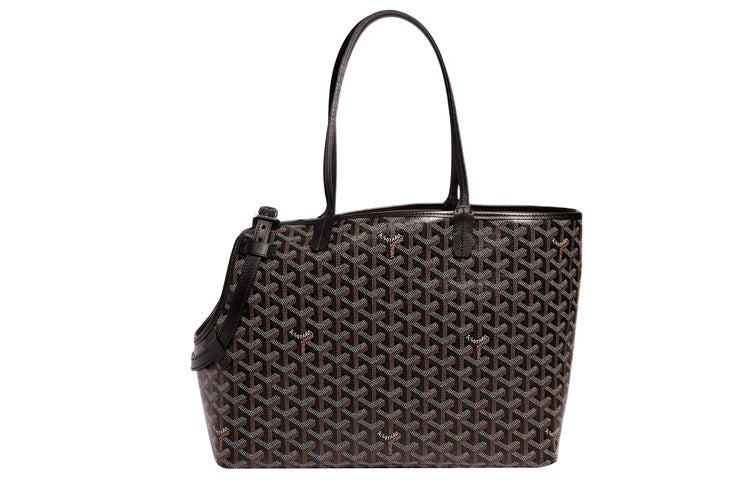 GOYARD Chien Gris Canvas Cowhide Pet Bag Merch Unisex Black