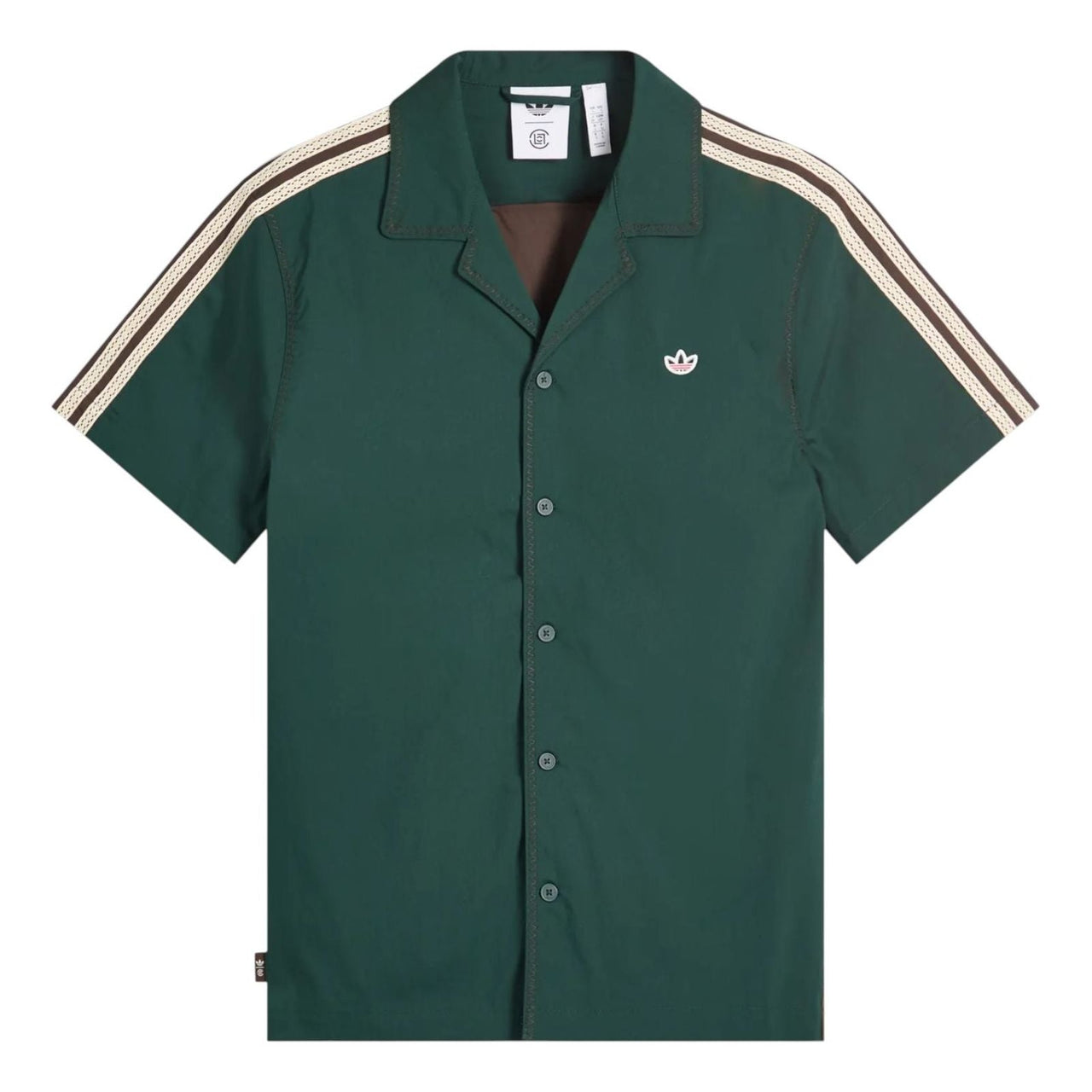 adidas x CLOT BY Edison Chen Short-Sleeved Shirt Asia Sizing 'Green Brown' JP3870