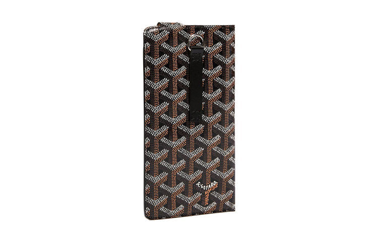 GOYARD Montmartre Canvas With Leather Cell Phone Pouch Large Size Unisex Black