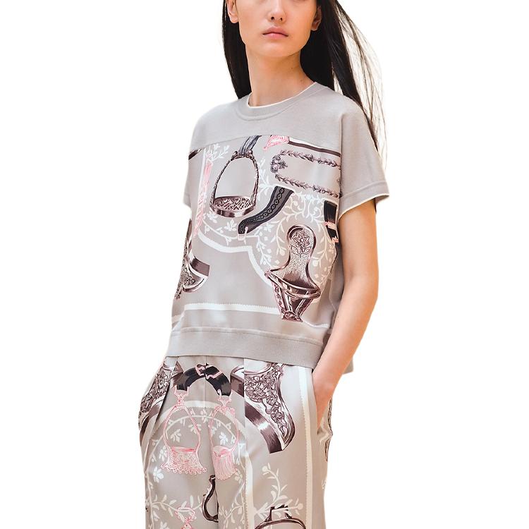 HERMES T Shirt Women's Titanium Gray