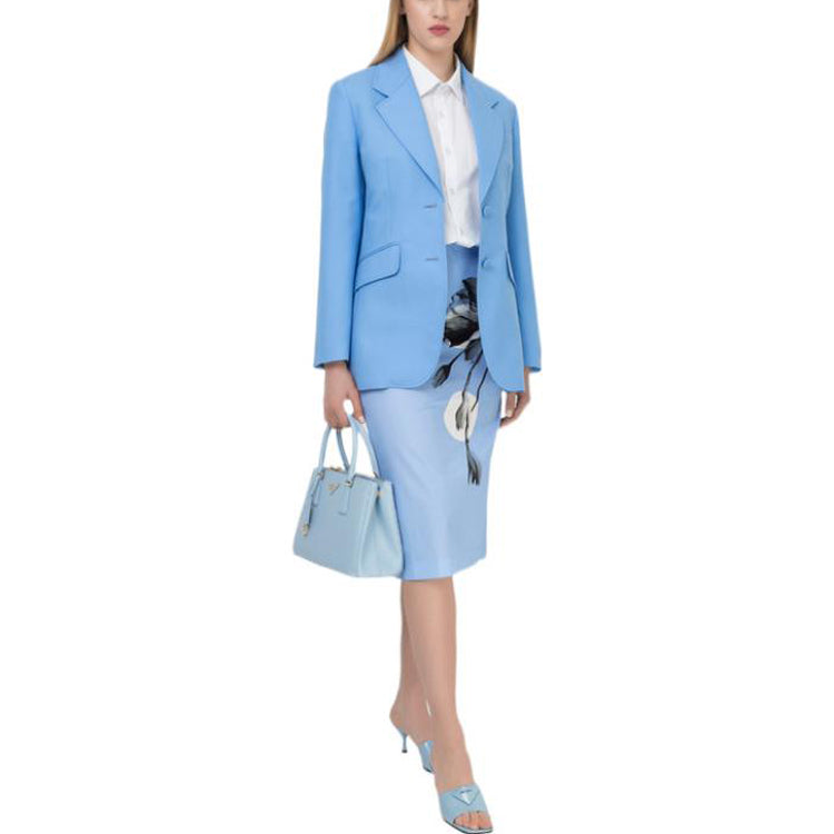 PRADA Casual Long Skirts Women's Light Blue