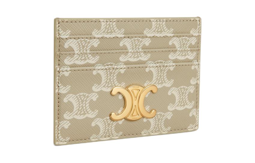 CELINE Canvas Card Holder Women's Greige