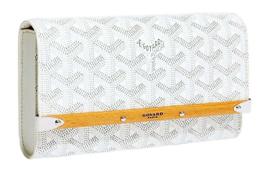 GOYARD MONTE-CARLO Calfskin Canvas Clutch Mini Women's White