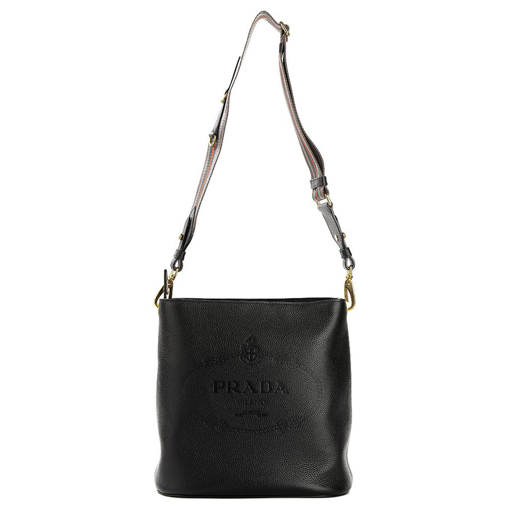 PRADA Calfskin Crossbody Bag Shoulder Bag Regular Women's Black