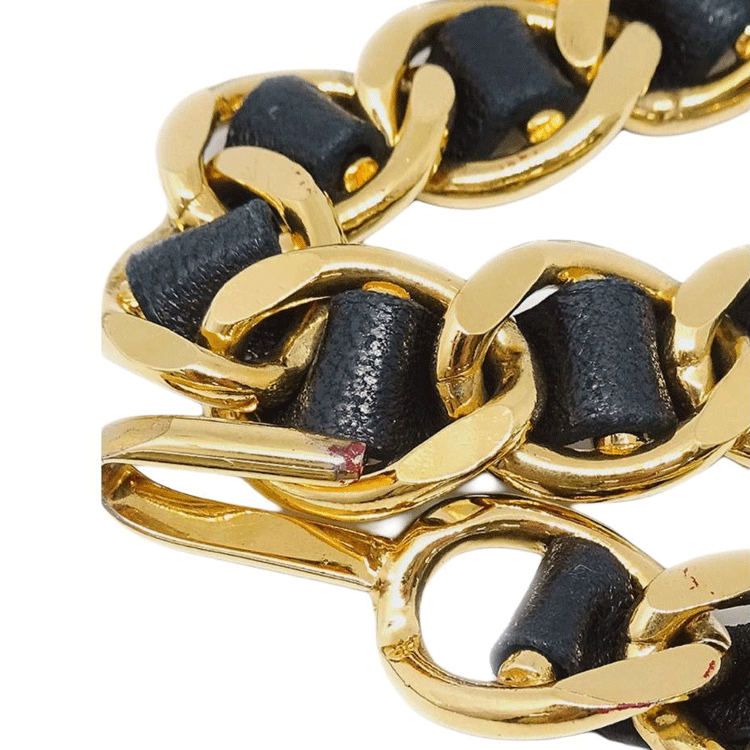 CHANEL 1995 Icon Charms Leather and chain Bracelet