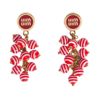 MIU MIU Synthetic Pearl Earrings Women's Red