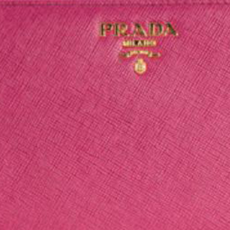 PRADA Cow Leather Wallet Women's Rose Red