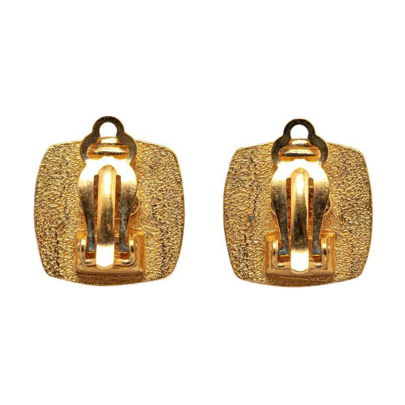 CHANEL 1995 Cc Square Clip-on Earrings