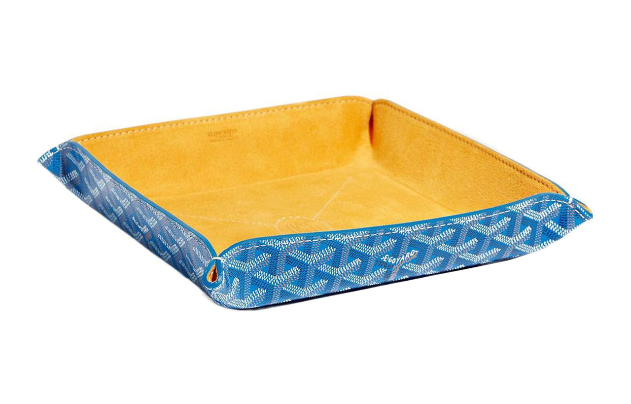 GOYARD Fourre Tout Canvas With Suede Calfskin Dog Tooth Storage Bag Unisex Blue