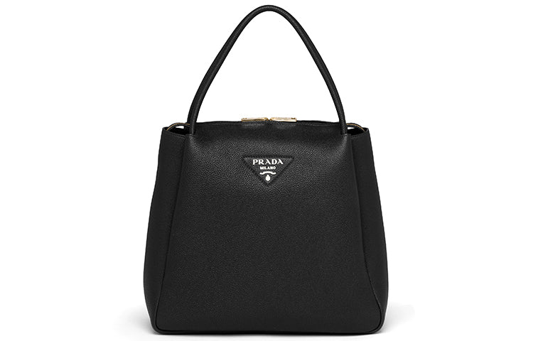 PRADA Deerskin Handbag Medium Size Women's Black