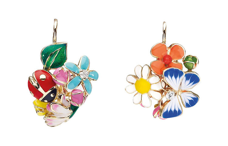 DIOR 18K Gold Earrings Women's Multicolor