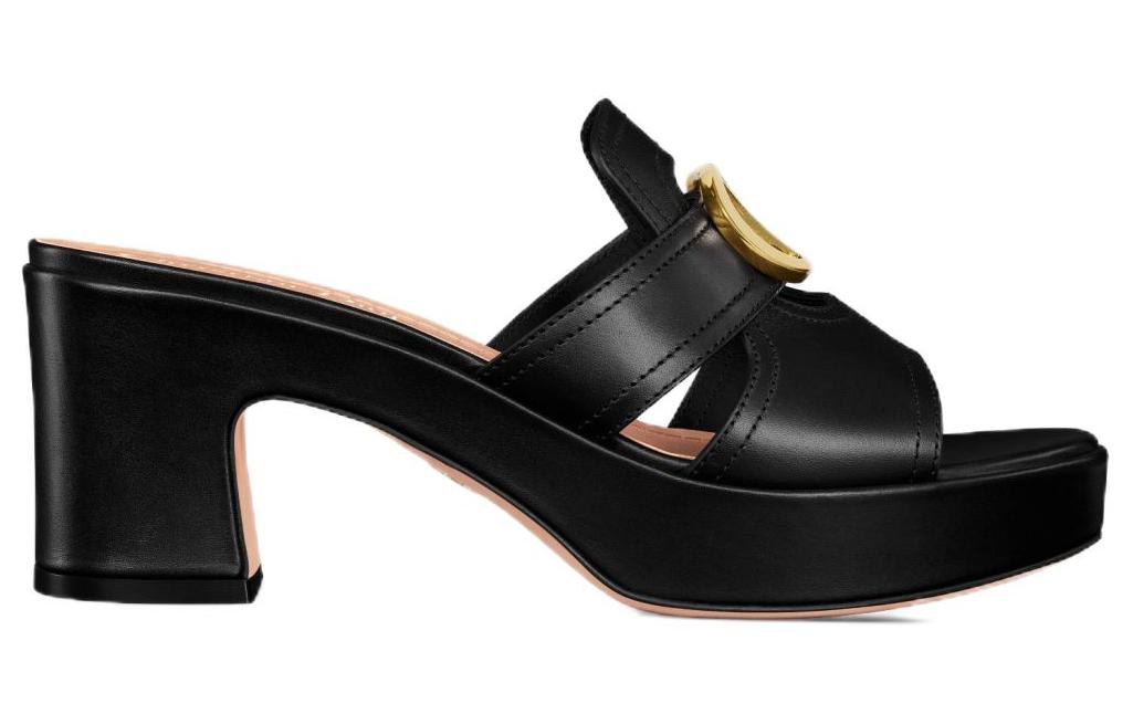 DIOR 30 Montaigne Slide Slippers Women's Black