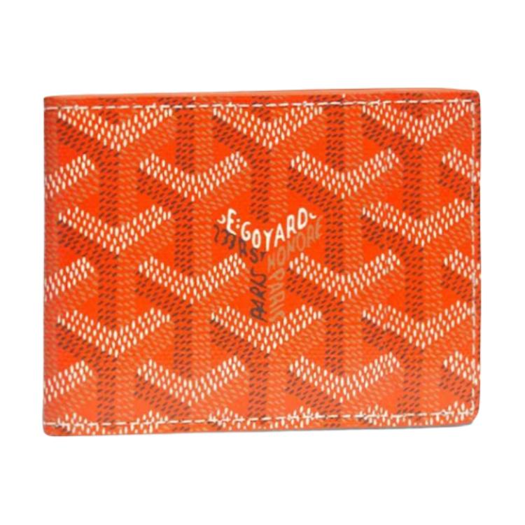 GOYARD Cow Leather Card Holder Unisex Orange