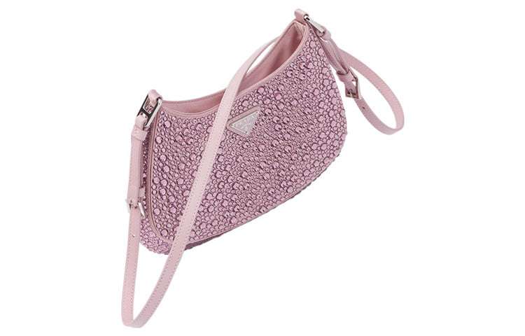 PRADA Cleo Fabric Handbag Shoulder Bag Women's Pink