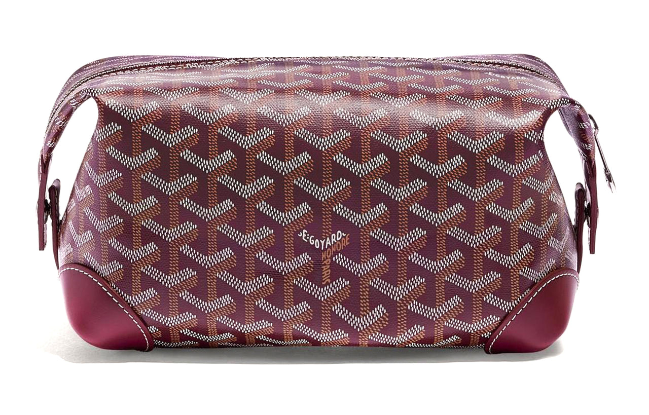 GOYARD Canvas With Calfskin Travel Bags Toiletry Bags Unisex Burgundy