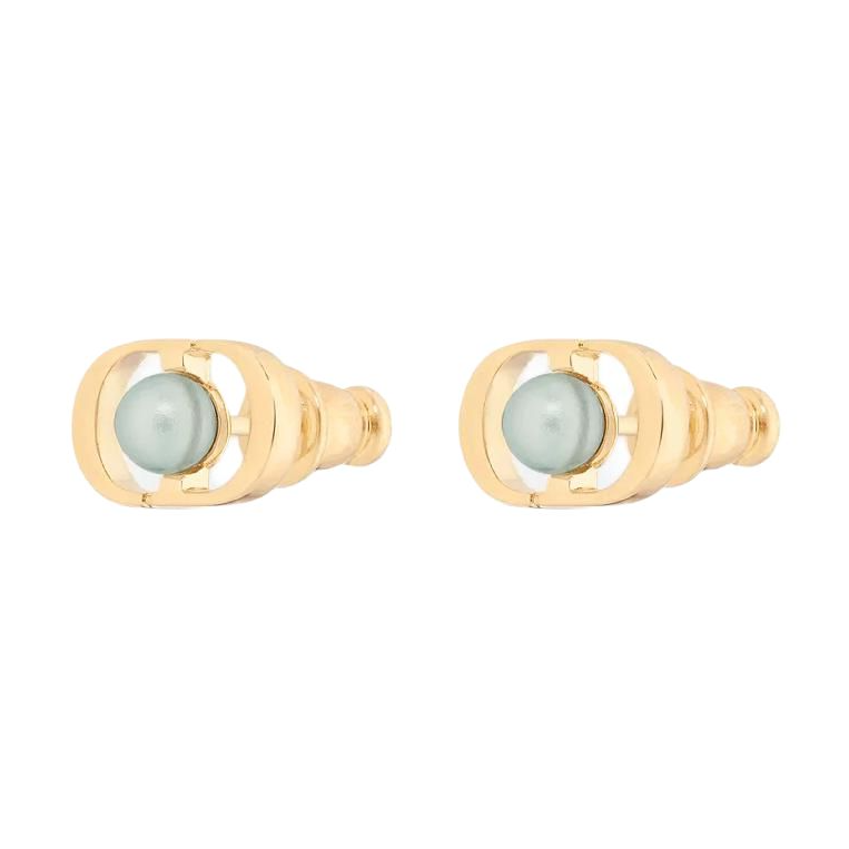 DIOR Resin, Metal Stud Earrings Women's Green