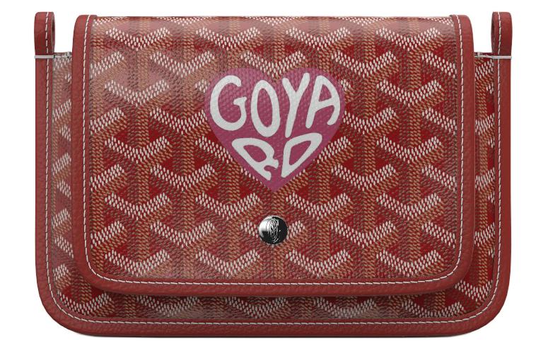 GOYARD Plumet Canvas With Leather Envelope Bag Crossbody Bag Shoulder Bag Unisex Red & Dark Pink