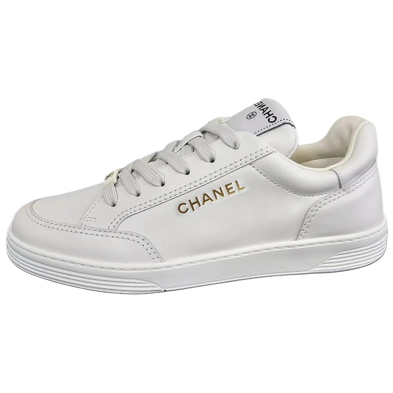 CHANEL Abrasion Resistant Low Top Skateboard Shoes Women's White