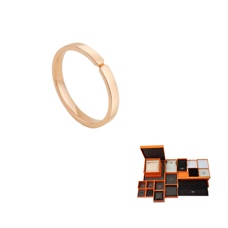 HERMES 18K Gold Rings Women's Rose Gold