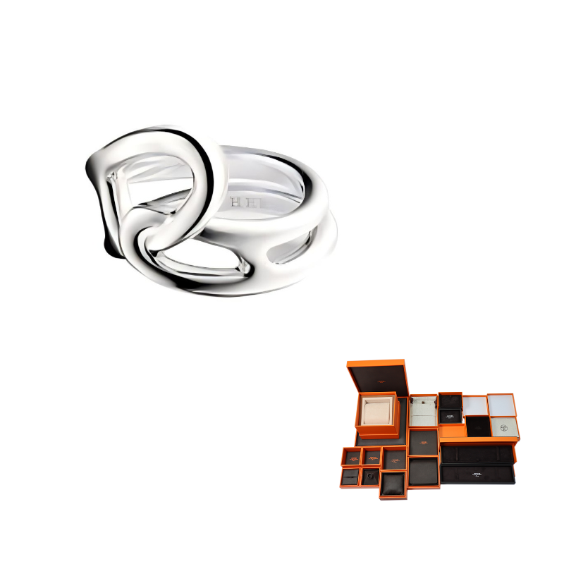 HERMES 925 Sterling Silver Rings Women's Silver