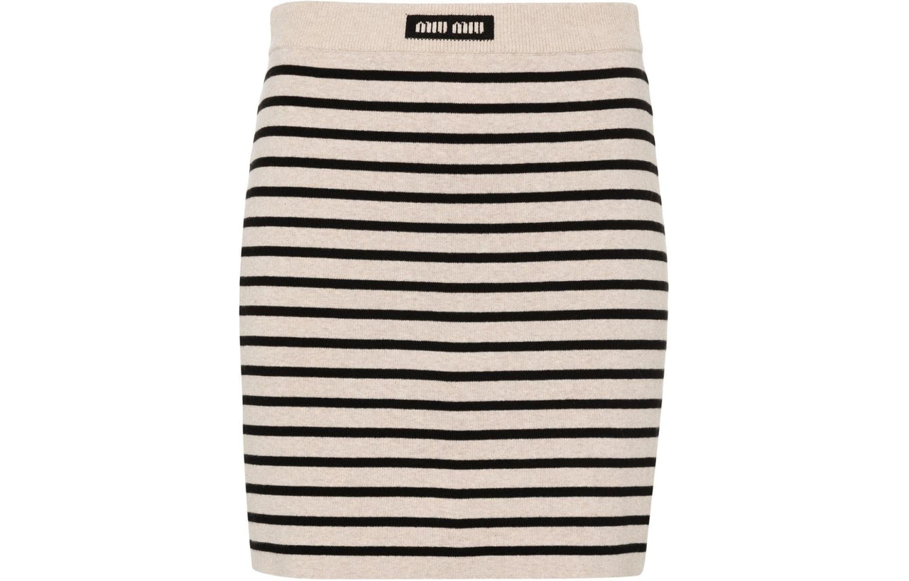 MIU MIU Striped Knitted Mini Skirt