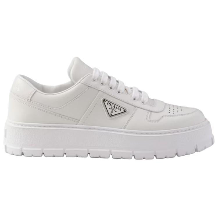 PRADA Low Top Skateboard Shoes Men's White