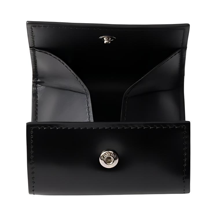 PRADA Brushed Leather Coin Purse Men's Black